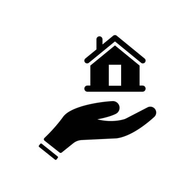 House simge vektör siyah tutan el