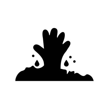 Mezarın el-Cadılar Bayramı simgesi vektör illüstrasyon siyah