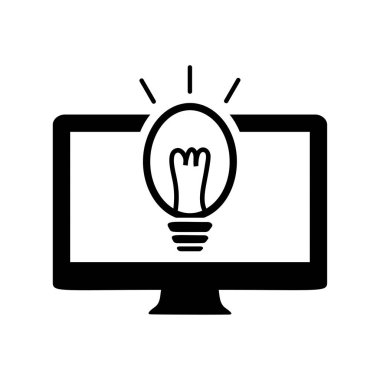 Dijital fikirler simgesi siyah