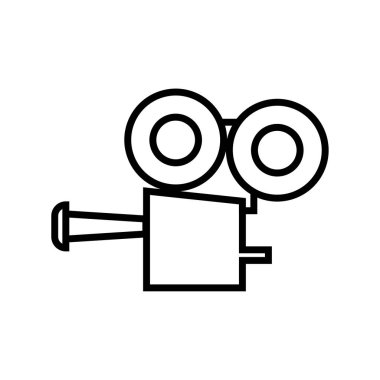 Video kamera simge vektör - satırı sanat simgesi