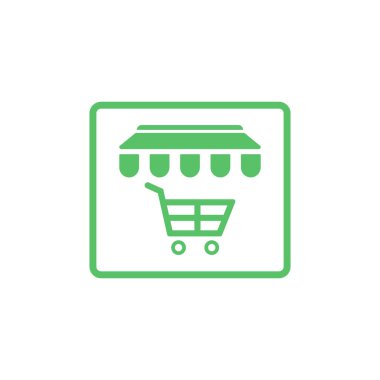 Alışveriş sepeti simgesi ile mağaza-vektör