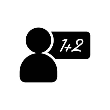 Çocuk Matematik simgesi - vektör siyah öğretir