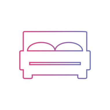 Çift Kişilik Yatak simgesi glif stil vektör