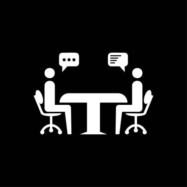 İşadamı vektör Icon - beyaz kabarcık sohbet toplantısı