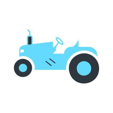 Traktör düz simge illüstrasyon