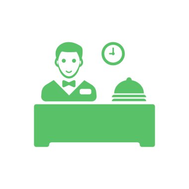 Otel resepsiyonu vektör simgesi