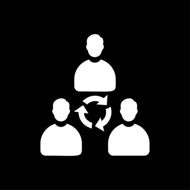 Takım çalışması iş adamları simge vektör beyaz daire