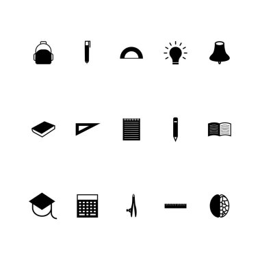 Eğitim işareti simgeleri set-trendy eğitim simgeleri beyaz arka plan