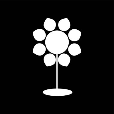 Çiçek işareti simgesi-düz vektör