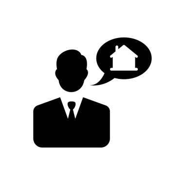 Emlakçı simge vektör siyah