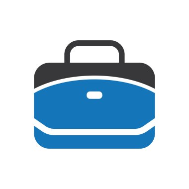 Office çanta simge vektör mavi