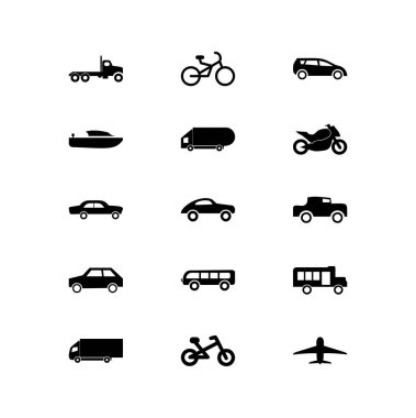 Taşıma Icons 2 siyah Set