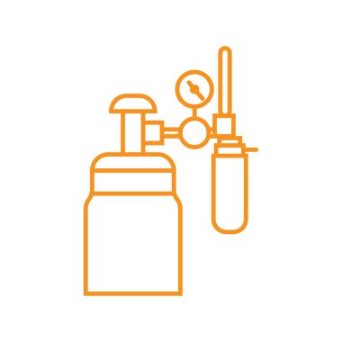 Tıbbi cihazlar-çizgi sanat vektör turuncu