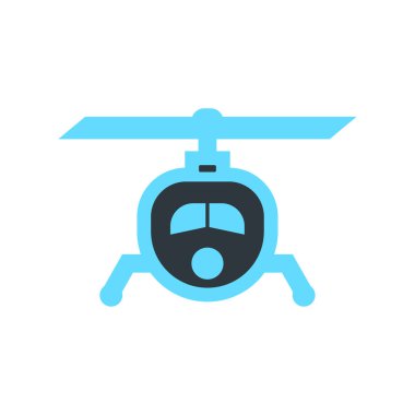 Helikopter düz renkli simge illüstrasyon