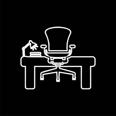 Office çalışma alanı simge vektörü-Işyeri işareti