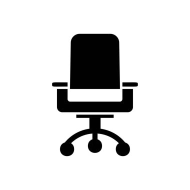 Modern ofis sandalye simge vektör siyah
