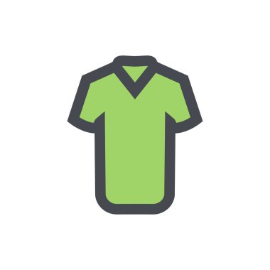 Yeşil t-shirt doğrusal renkli simge vektör