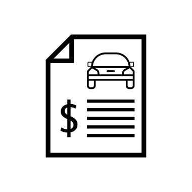 Araba kredi anlaşması simge - finans illüstrasyon unsuru - vektör siyah