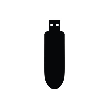 Beyaz pendrive Icon vector