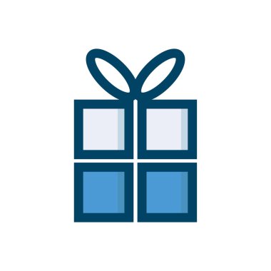 Teslimat kutusu - hediye kutusu doğrusal renkli vektör simgesi