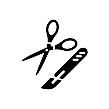 Tıbbi araçlar simgesi siyah