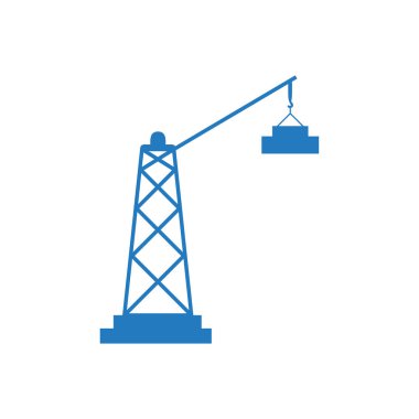 bina vinç basit simgesi, vektör illüstrasyon