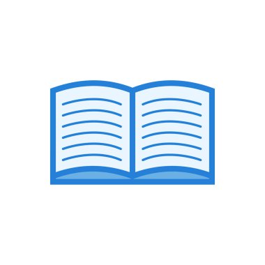 Okuma satırı simge-kitap çizgi sanat simge vektör mavi
