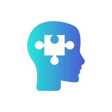 Puzzle Piece siluet Head-psikoloji kavramı