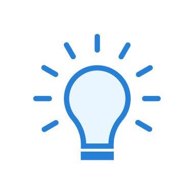 Çözüm sembolü-lamba simgesi-fikir simgesi vektör mavi