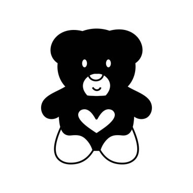 Oyuncak ayı simgesi düz-Illüstrasyon yalıtılmış vektör işareti