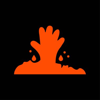 Mezar el-Cadılar Bayramı simgesi vektör illüstrasyon siyah arka planda turuncu