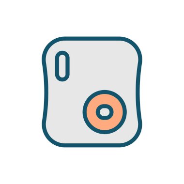 Dijital fotoğraf makinesi simge vektör - doğrusal mix renkli stil