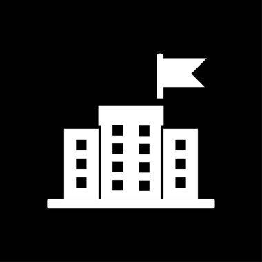 Okul binası simge vektör beyaz