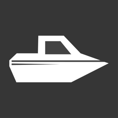 Siyah üzerinde tekne simgesi vektör