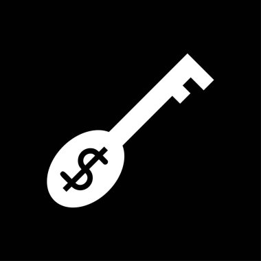 Beyaz doları anahtar simge vektör