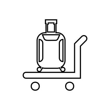 Bagaj illüstrasyon izole sembol simge vektör