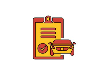 Araç bakım listesi simgesi düz