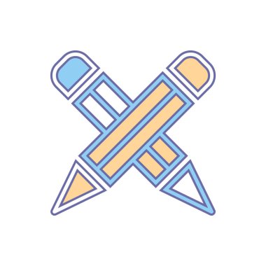 İki kalem vektör simgesi