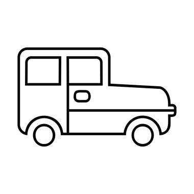 Eski model araba simge çizgi sanat