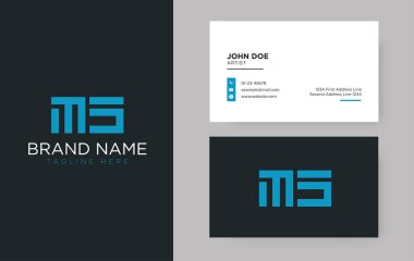 Zarif bir kurumsal kimlik şablonu ile Premium Letter MS logosu