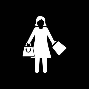 Kız alışveriş simge beyaz
