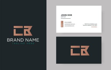 Premium letter CB logo with an elegant corporate identity template clipart