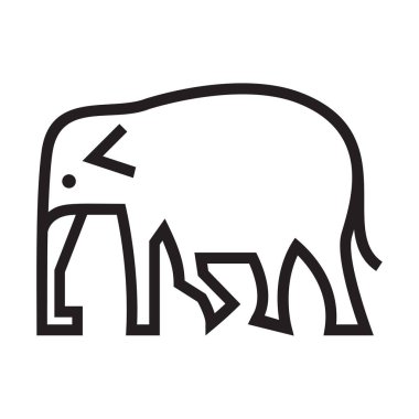 Beyaz üzerinde minimalist fil logosu