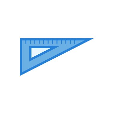 Üçgen kural çizgi sanat mavi simge vektör