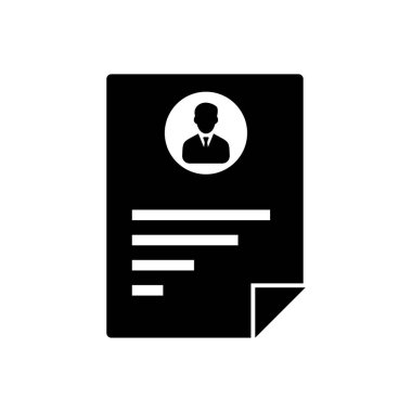 Vektör Icon - Cv simge siyah devam