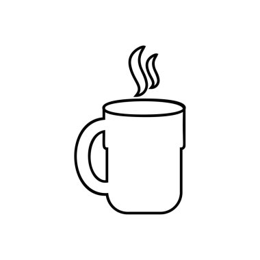 Kahve ve buhar ile ofis kupa-vektör