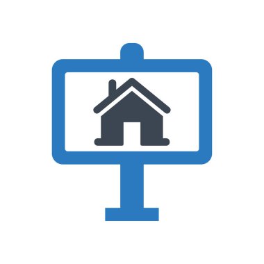 Gayrimenkul Billboard simgesi mavi