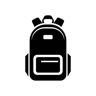 Sırt çantası simgesini - okul sırt çantası simge vektör - siyah