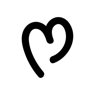 Kalp vektör simgesi, aşk sembolü. Sevgililer günü işareti