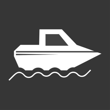 Siyah üzerinde tekne simgesi vektör